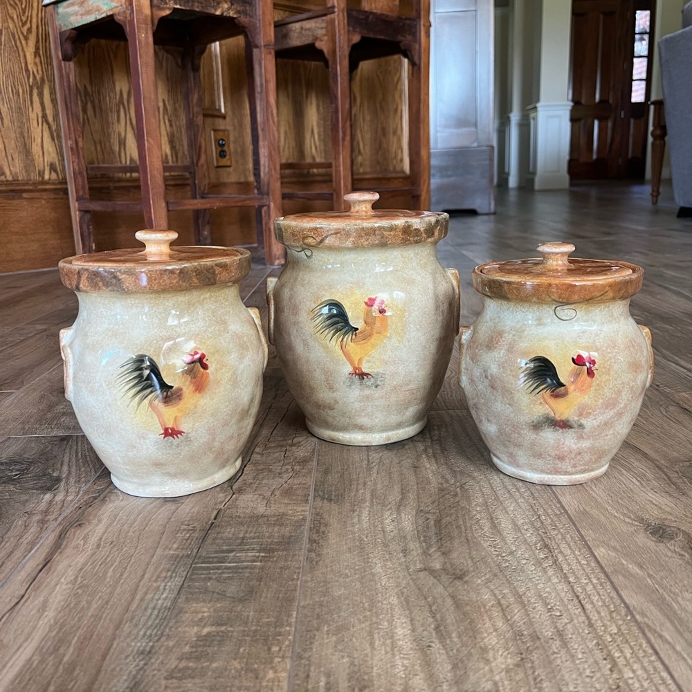 Tuscan Rooster Canister Set